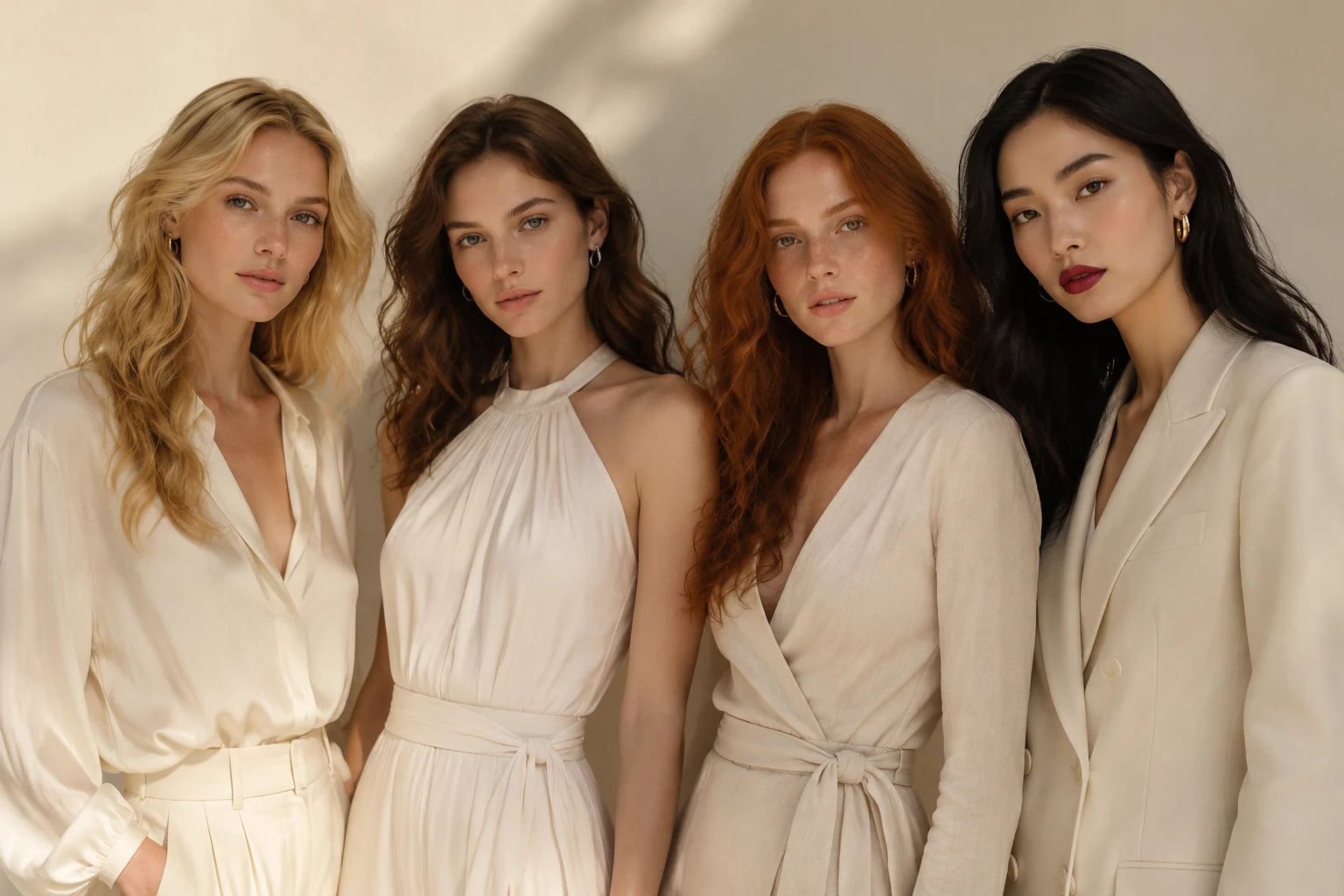 Four women representing the four seasonal color families — Spring, Summer, Autumn, and Winter — illustrating personal color analysis